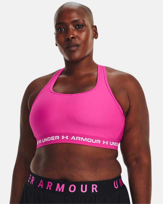 Sujetador deportivo de impacto medio Armour® Mid Crossback para mujer, Pink, pdpMainDesktop image number 0